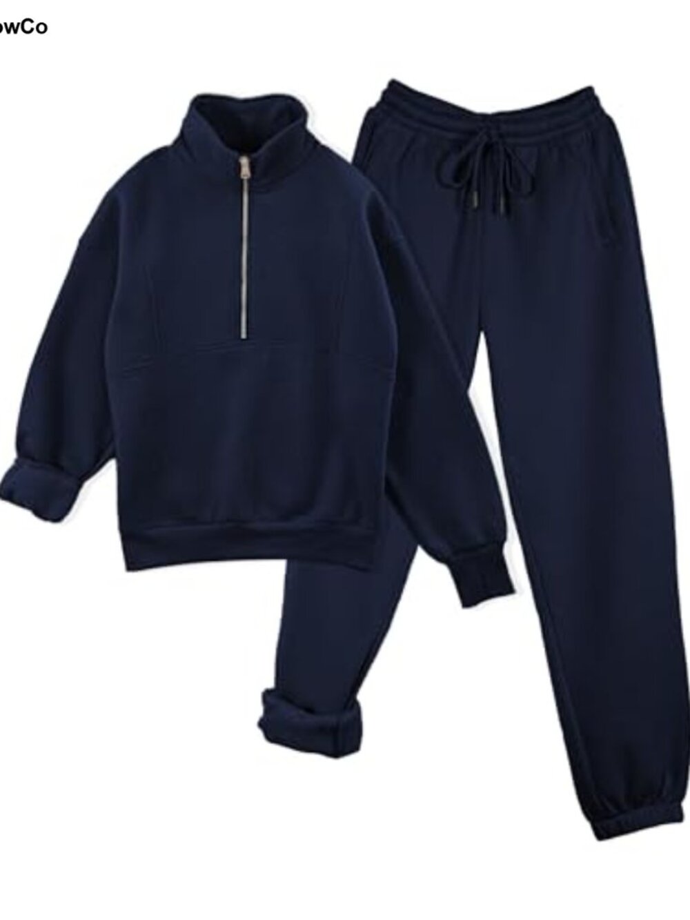 Fleece Lined Tracksuit 2 Piece Set Half Zip Sweatshirt and Joggers